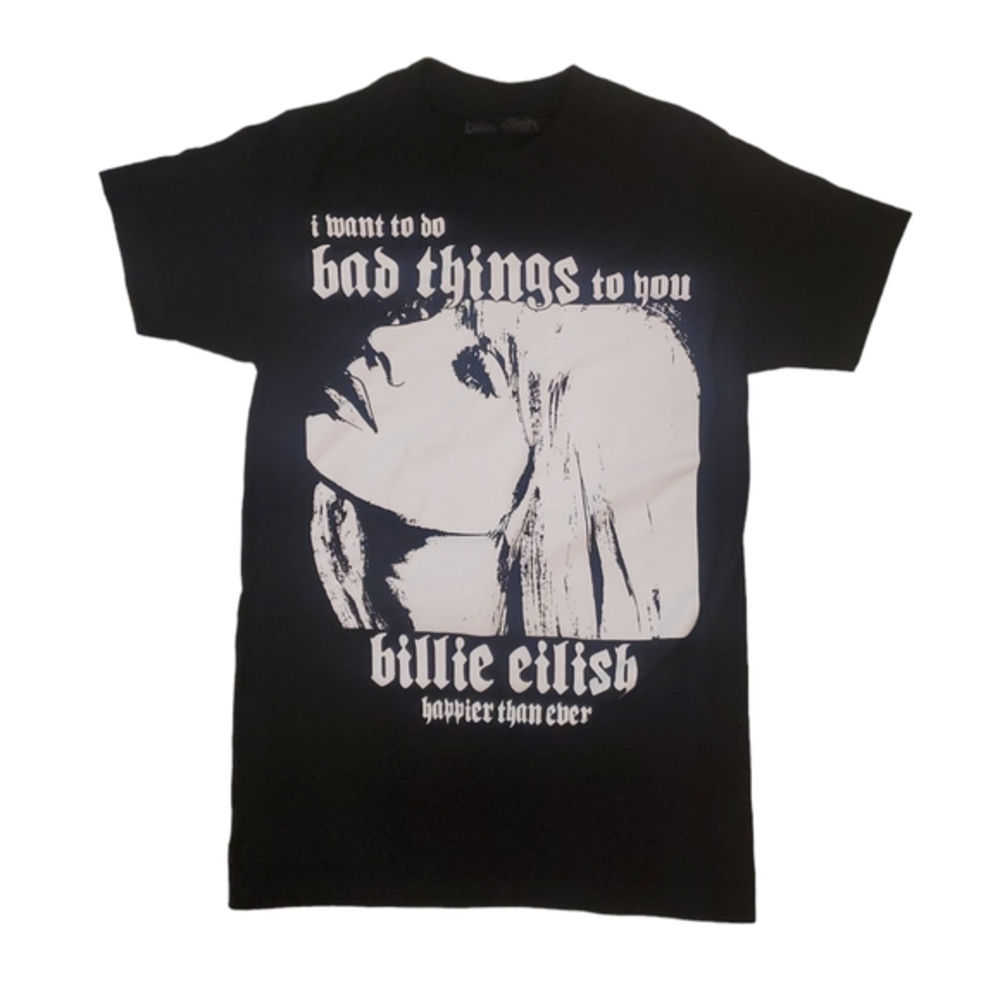Billie Eilish Women's Black Happier than Ever Graphic T-Shirt XS - Picture 2 of 6